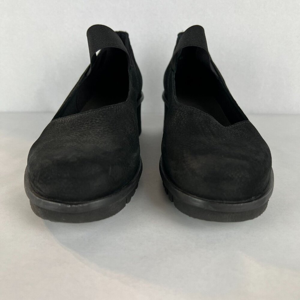 Loints Of Holland Maryjane Shoes Womens 41 9.5 10 Black Wedge Pebbled Leather - Picture 7 of 14